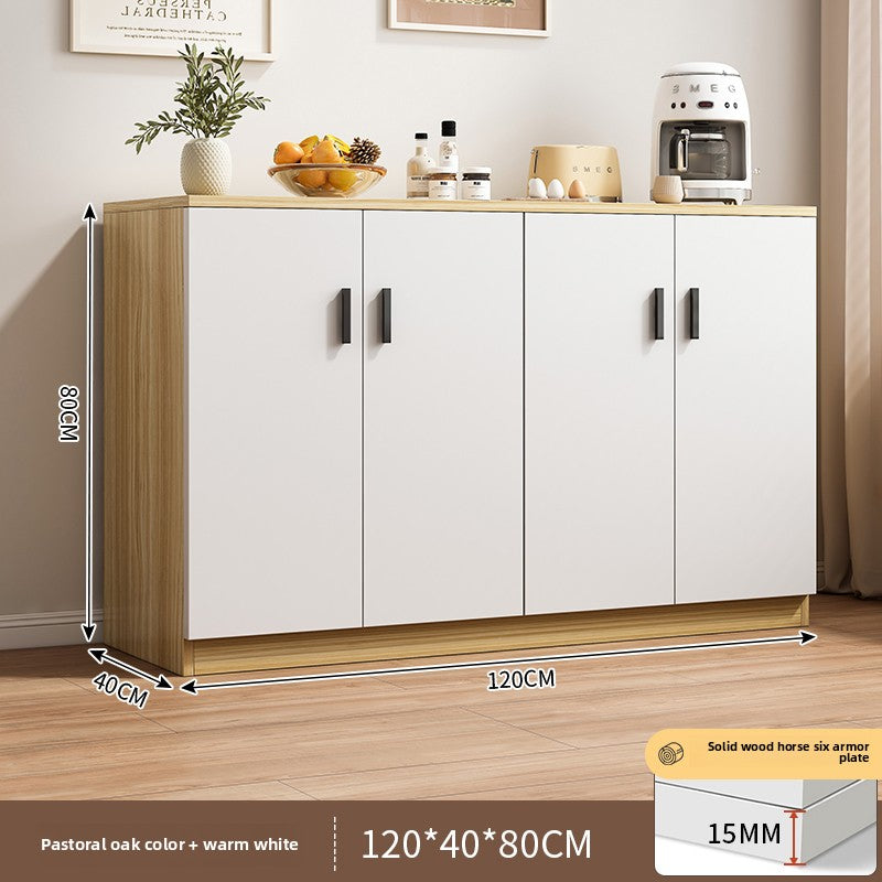 Large-capacity solid wood sideboard, double-door storage cabinet for tableware and liquor storage with dust-proof and moisture-proof design