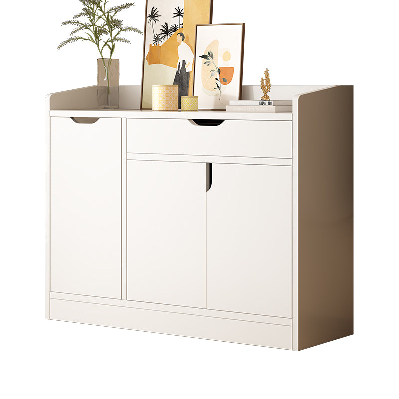 Warm White Simple Style Solid Wood Multi-layer Drawer Shoe Cabinet
