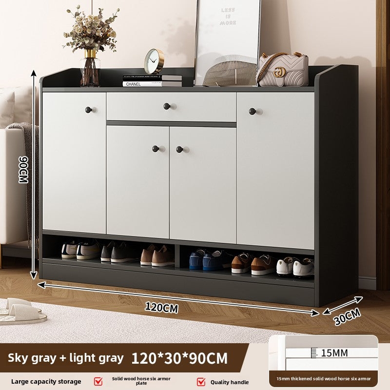 Modern Simple Solid Wood Shoe Cabinet, Multi-layer Storage Cabinet for Home Entryway, Moisture-proof and Environmentally Friendly