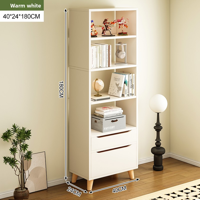 Modern Luxury Solid Wood Bookcase with Large Capacity and Multi-layer Storage
