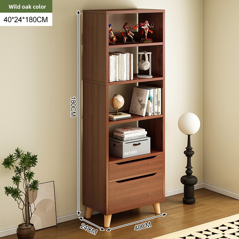 Modern Luxury Solid Wood Bookcase with Large Capacity and Multi-layer Storage