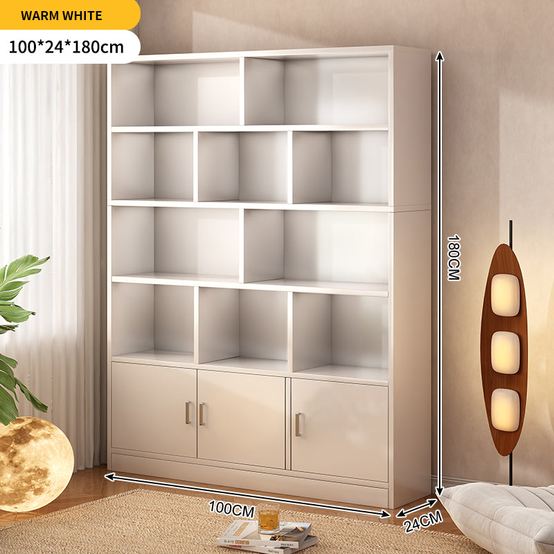 Modern Minimalist Solid Wood Bookshelf, Multi-layer Storage Shelf for Home Living Room or Study with Adjustable Shelves