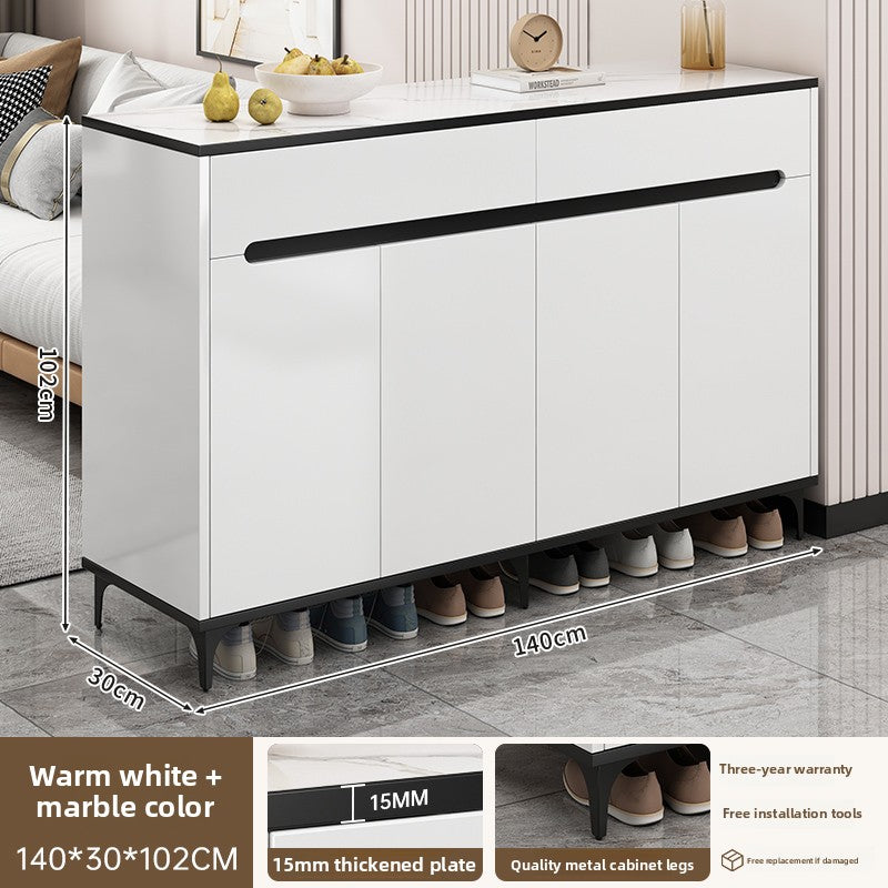 Solid Wood Entryway Shoe Storage Cabinet - Handmade Minimalist Design with Dustproof Sealed Doors, Space-Saving Hallway Organizer