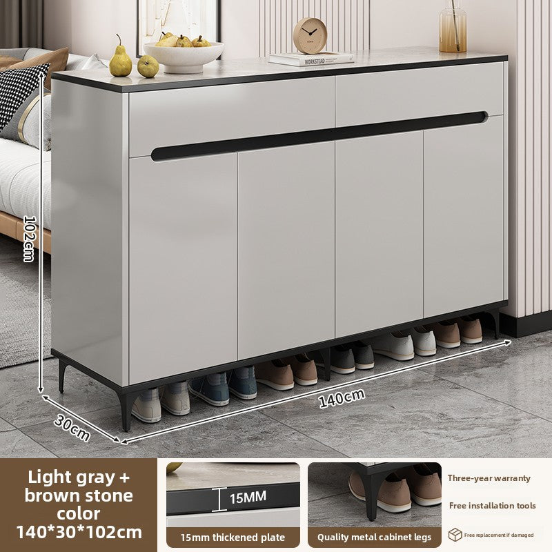 Solid Wood Entryway Shoe Storage Cabinet - Handmade Minimalist Design with Dustproof Sealed Doors, Space-Saving Hallway Organizer