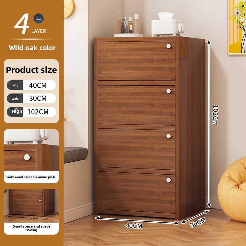 Simple and Modern Solid Wood Bookshelf, Thickened Panels, Multi-layer Storage Cabinet for Living Room Study