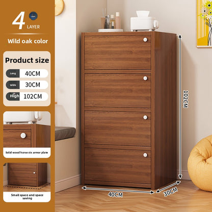 Simple and Modern Solid Wood Bookshelf, Thickened Panels, Multi-layer Storage Cabinet for Living Room Study