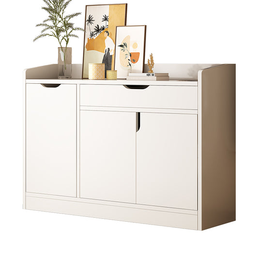Warm White Simple Style Solid Wood Multi-layer Drawer Shoe Cabinet