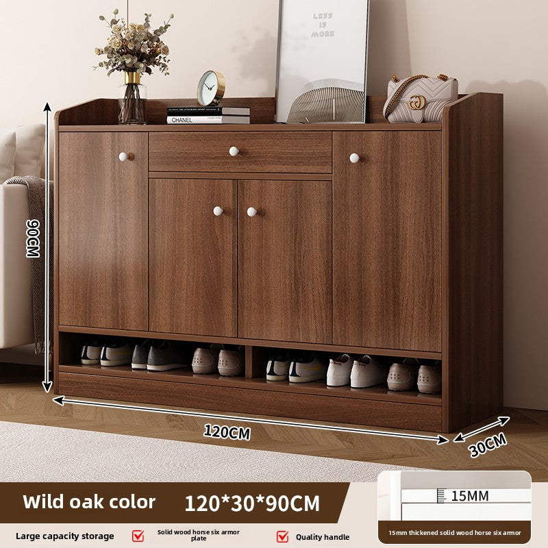 Modern Simple Solid Wood Shoe Cabinet, Multi-layer Storage Cabinet for Home Entryway, Moisture-proof and Environmentally Friendly