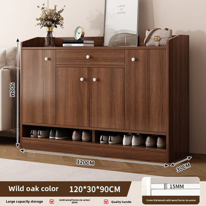 Modern Simple Solid Wood Shoe Cabinet, Multi-layer Storage Cabinet for Home Entryway, Moisture-proof and Environmentally Friendly