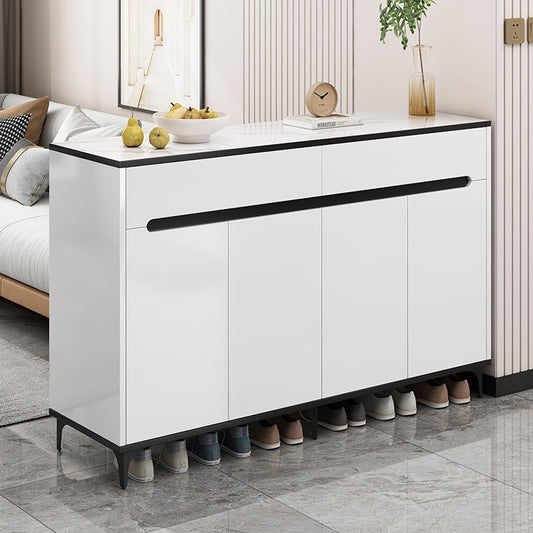 Solid Wood Entryway Shoe Storage Cabinet - Handmade Minimalist Design with Dustproof Sealed Doors, Space-Saving Hallway Organizer